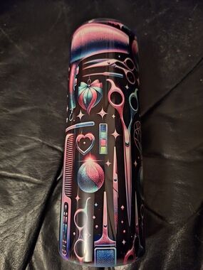 Neon Salon Tools Travel Tumbler - Pink Teal Black